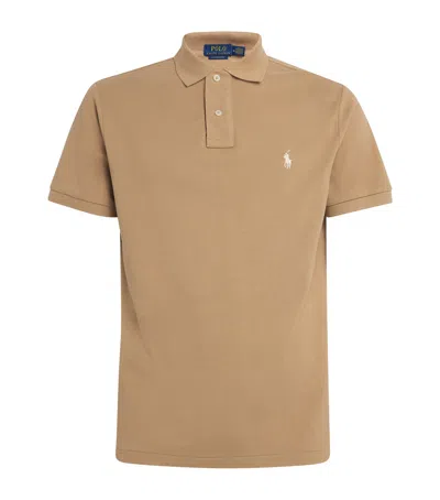 Polo Ralph Lauren Cotton Mesh Custom-fit Polo Shirt In Brown
