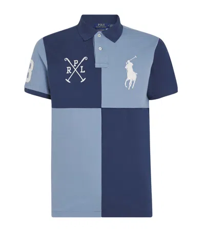 Polo Ralph Lauren Cotton Mesh Custom Slim-fit Polo Shirt In Blue