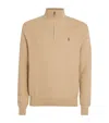 Polo Ralph Lauren Mesh-knit Cotton Quarter-zip Sweater In Brown
