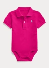 Polo Ralph Lauren Babies' Cotton Mesh Polo Bodysuit In Paloma Purple