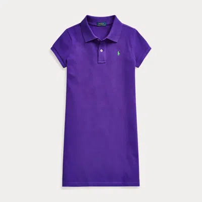 Polo Ralph Lauren Kids' Cotton Mesh Polo Dress In Chalet Purple