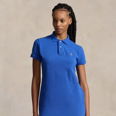 Polo Ralph Lauren Cotton Mesh Polo Dress In New Iris Blue