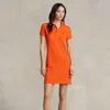 Polo Ralph Lauren Cotton Mesh Polo Dress In Orange