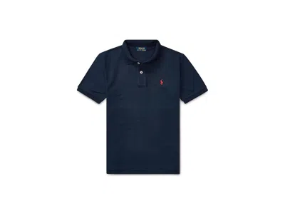 Polo Ralph Lauren Cotton Mesh Polo Shirt (big Kids) Boy's Short Sleeve Knit Refined Navy : Xl (18-20 Big Kid), Cotton/ In Blue