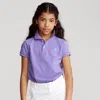Polo Ralph Lauren Kids' Cotton Mesh Polo Shirt In Cactus Purple