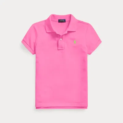 Polo Ralph Lauren Kids' Cotton Mesh Polo Shirt In Dalia Pink