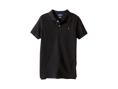Polo Ralph Lauren Cotton Mesh Polo Shirt (little Kids) Boy's Short Sleeve Knit Polo Black : 5 Little Kid, Mesh/cotton