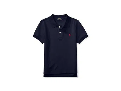 Polo Ralph Lauren Cotton Mesh Polo Shirt (little Kids) Boy's Short Sleeve Knit Refined Navy : 2t Toddler, Mesh/cotton In Blue