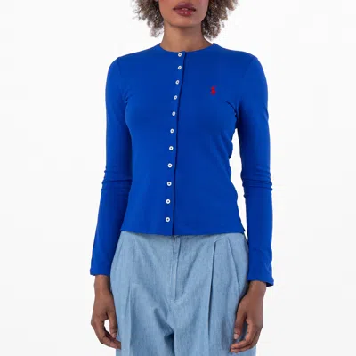 Polo Ralph Lauren Crewneck Msh Bt Long Sleeve Cardigan In Blue