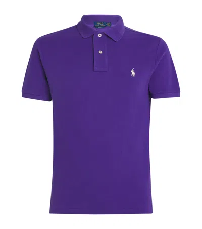 Polo Ralph Lauren Cotton Mesh Slim-fit Polo Shirt In Purple