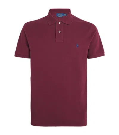 Polo Ralph Lauren Cotton Mesh Slim Fit Polo Shirt In Red