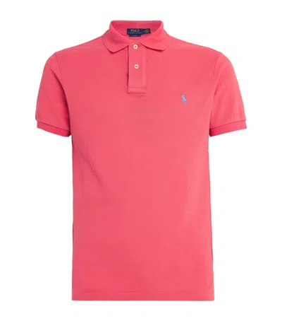 Polo Ralph Lauren Cotton Mesh Slim-fit Polo Shirt In Red