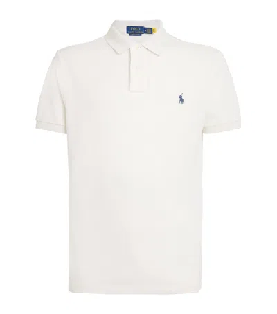Polo Ralph Lauren Cotton Mesh Slim Fit Polo Shirt In White