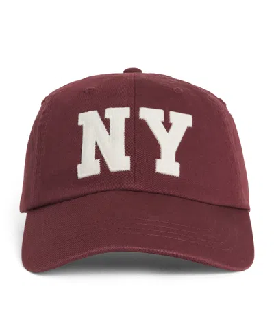 Polo Ralph Lauren Cotton Ny Logo Cap In Red