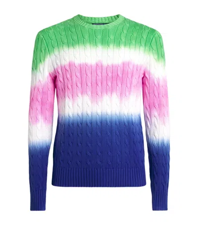 Polo Ralph Lauren Cotton Ombré Cable-knit Sweater In Multi