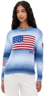 Polo Ralph Lauren Cotton Ombre Flag Sweater Blue In Blue