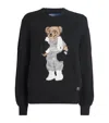 Polo Ralph Lauren Womens Polo Black Embroidered Boxing Bear Open Knit Jumper Xs