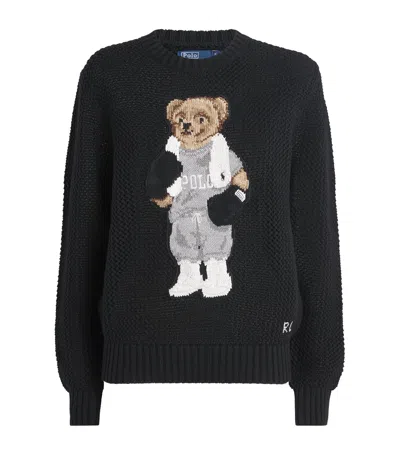 Polo Ralph Lauren Cotton Open Knit Polo Bear Sweater
