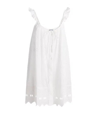 Polo Ralph Lauren Cotton Openwork Mini Nightdress In White