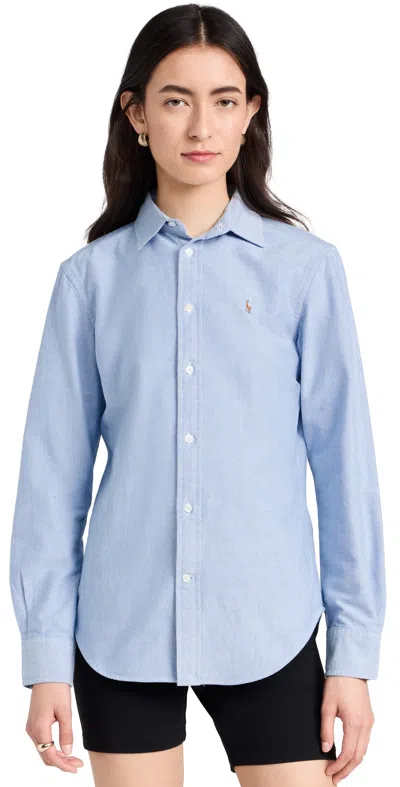 Polo Ralph Lauren Cotton Oxford Long Sleeve Button Down Shirt Blue