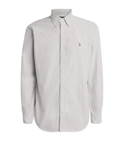 Polo Ralph Lauren Cotton Oxford Shirt In Gray