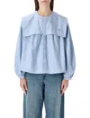 Polo Ralph Lauren Cotton Oxford Shirt With Bib Detail In Blue