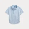 Polo Ralph Lauren Kids' Cotton Oxford Short-sleeve Uniform Shirt In Blue