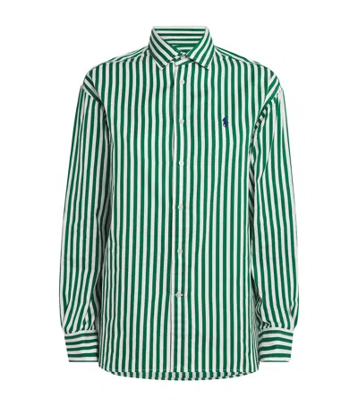 Polo Ralph Lauren Cotton Oxford Stripe Shirt In Green