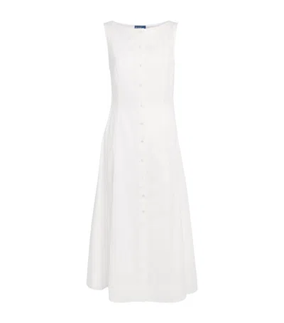 Polo Ralph Lauren Cotton Panelled Midi Dress In White