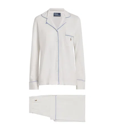 Polo Ralph Lauren Cotton Pique Madison Pyjama Set In White