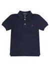 Polo Ralph Lauren Boy's Short-sleeve Logo Embroidery Polo Shirt In Blue