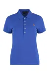 Polo Ralph Lauren Blue Cotton Slim Polo Shirt In Blue