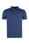 Polo Ralph Lauren Logo Embroidered Short-sleeved Polo Shirt In Blue