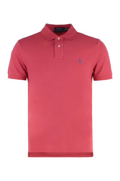 Polo Ralph Lauren Pony Embroidered Short-sleeved Polo Shirt In Red