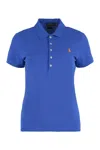 Polo Ralph Lauren Blue Cotton Slim Polo Shirt In Blue