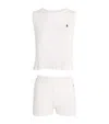 Polo Ralph Lauren Cotton Pointelle Tank And Shorts Pyjama Set In White