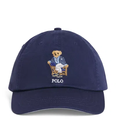 Polo Ralph Lauren Cotton Polo Bear Baseball Cap In Blue