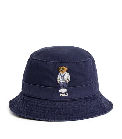 Polo Ralph Lauren Cotton Polo Bear Bucket Hat In Navy