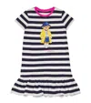 Polo Ralph Lauren Polo Bear Striped Cotton Polo Dress In Navy