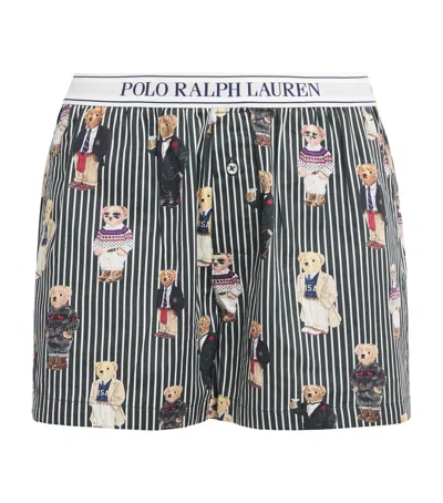 Polo Ralph Lauren Cotton Polo Bear Logo Pyjama Shorts In Multi