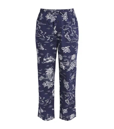 Polo Ralph Lauren Cotton Polo Bear Pyjama Trousers In Blue