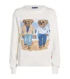 Polo Ralph Lauren Womens White Polo Bear-intarsia Cotton-knit Jumper In White