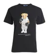 Polo Ralph Lauren Womens Polo Black Bear-print Short-sleeves Cotton-jersey T-shirt In Black
