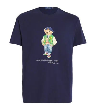 Polo Ralph Lauren Cotton Polo Bear T-shirt In Navy