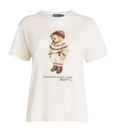 Polo Ralph Lauren Cotton Polo Bear T-shirt In Neutral