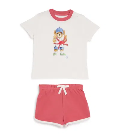 Polo Ralph Lauren Kids' Cotton Polo Bear Top And Shorts Set In Ivory