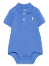 Polo Ralph Lauren Cotton Polo Bodysuit In Blue