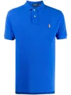 Polo Ralph Lauren Logo Embroidered Short-sleeved Polo Shirt In Blue