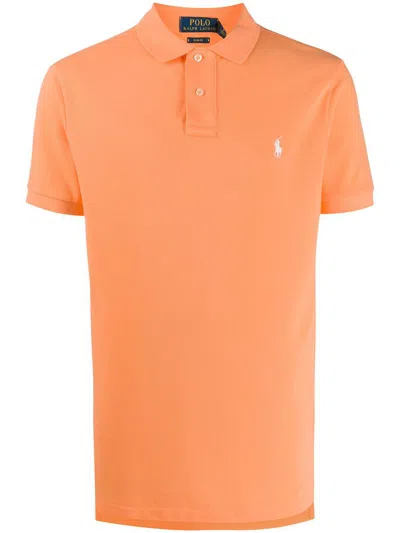Polo Ralph Lauren Orange Cotton Piquet Polo Shirt With Logo