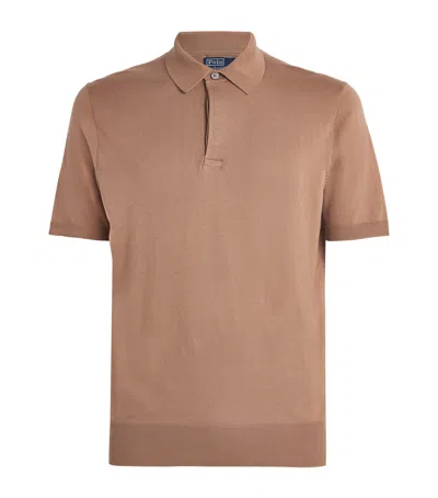 Polo Ralph Lauren Cotton Polo-collar Sweater In Brown